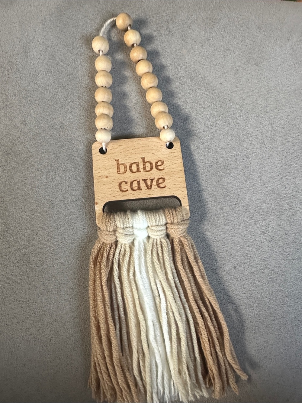 babe cave Neutral Macrame Wall Hanging/door sign